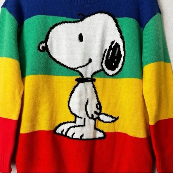PEANUTS Snoopy x Forever 21 Knit Pullover Sweater Crewneck Rainbow Color… - Picture 3 of 7